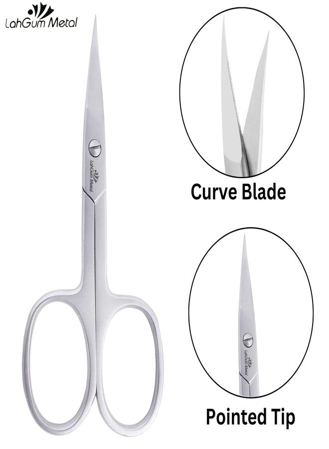 LahGum Metal Small Curved Nail Scissors For Nail Tips,small Eyebrow Scissors For Women & Men Facial Hair Scissors Womens, Professional Manicure Scissors For Nails Tips Acrylic, Eyelash Scissors For False Eyelashes - Image 4