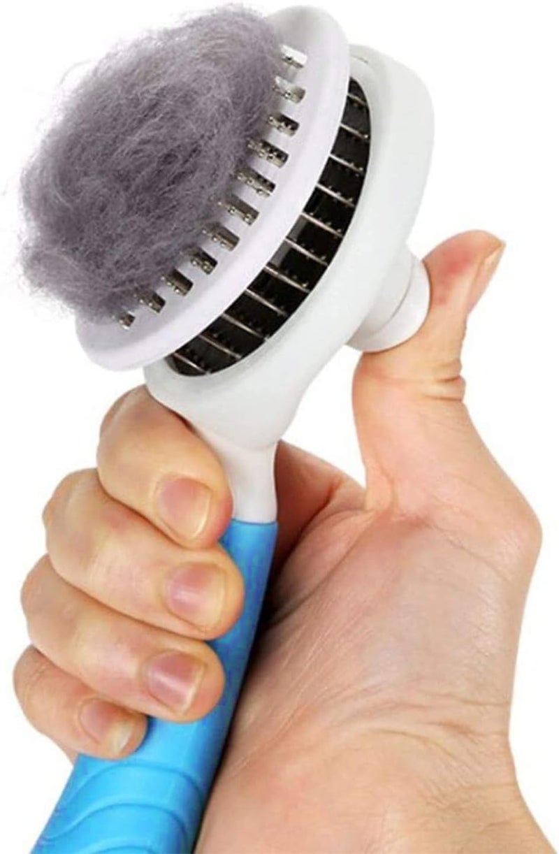 SCIENISH Cat Grooming Brush, Self Cleaning Slicker Brushes for Dogs and Cats Pet Grooming Brush for Pet Massage-Self Cleaning, Assorted Colors - Image 2