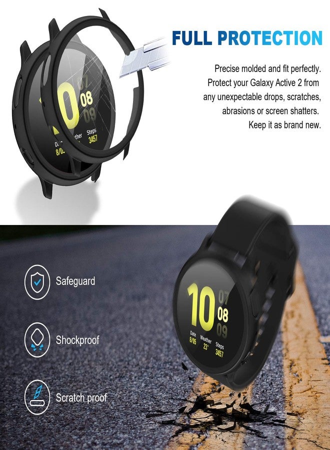 Tensea [2Pack] Tensea Compatible with Samsung Galaxy Watch Active 2 Screen Protector Case 44mm, Bumper Full Around Cover for Samsung Galaxy Watch Active 2 44 (Matte Black, 44mm) - Image 3