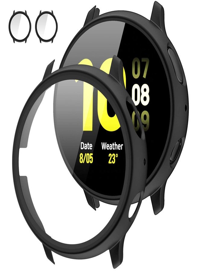Tensea [2Pack] Tensea Compatible with Samsung Galaxy Watch Active 2 Screen Protector Case 44mm, Bumper Full Around Cover for Samsung Galaxy Watch Active 2 44 (Matte Black, 44mm) - Image 1