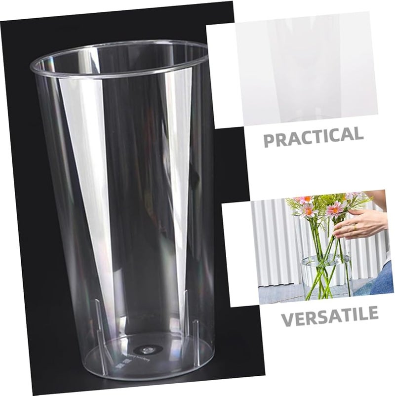 دلو زهرة كريستال شفاف وعاء دائري صغير لتزيين المنزل والمكتب والبستنة الداخلية - Image 3