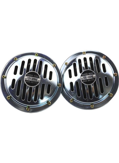 External horn 12v relayless super tone large chrome set / SSKO71