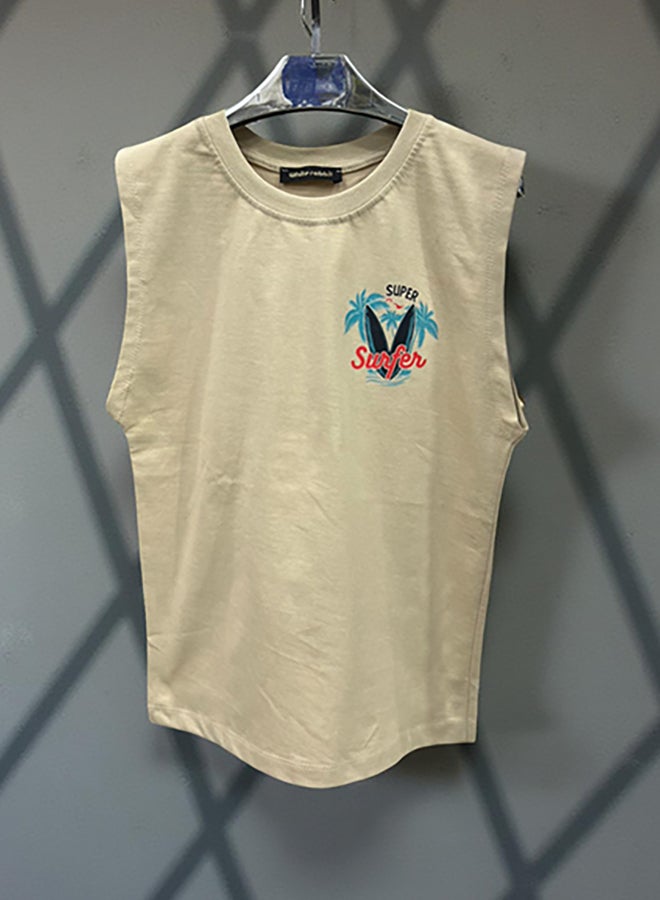 WHITE RABBIT Printed Cut T-Shirt Kids – Beige - Image 3