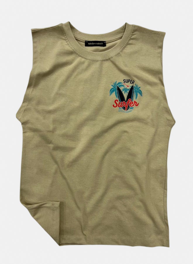 WHITE RABBIT Printed Cut T-Shirt Kids – Beige - Image 1