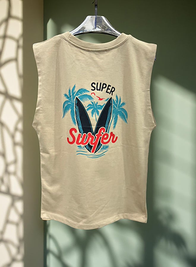 WHITE RABBIT Printed Cut T-Shirt Kids – Beige - Image 4