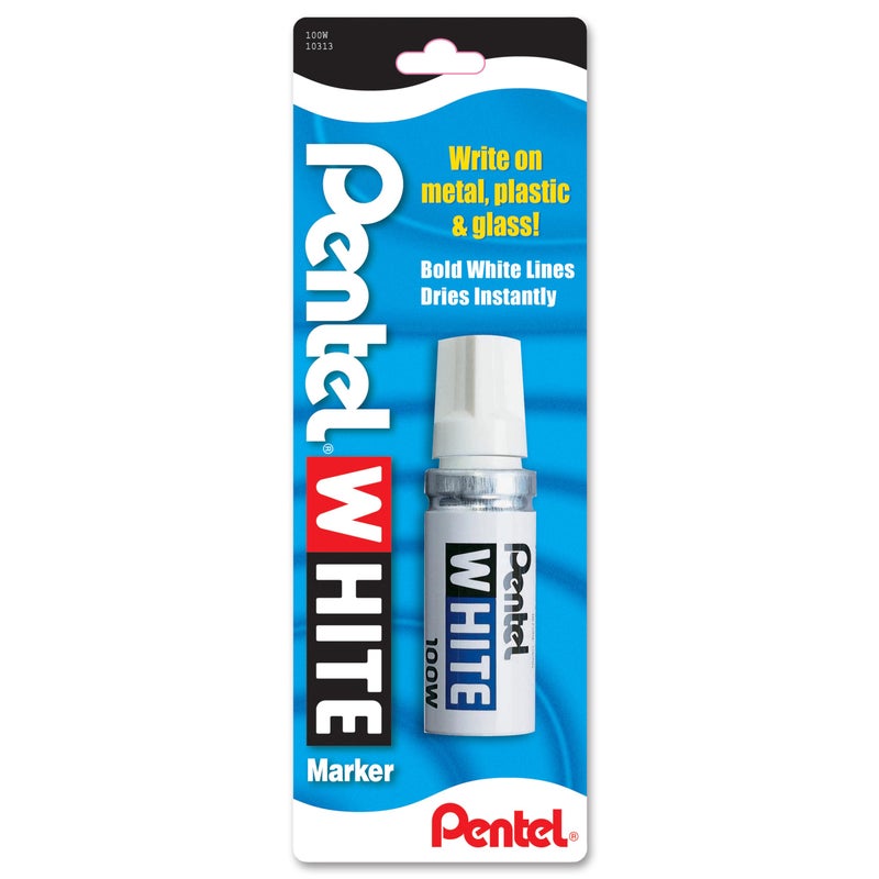 Pentel® Felt Tip White Marker, Broad Point - Image 1