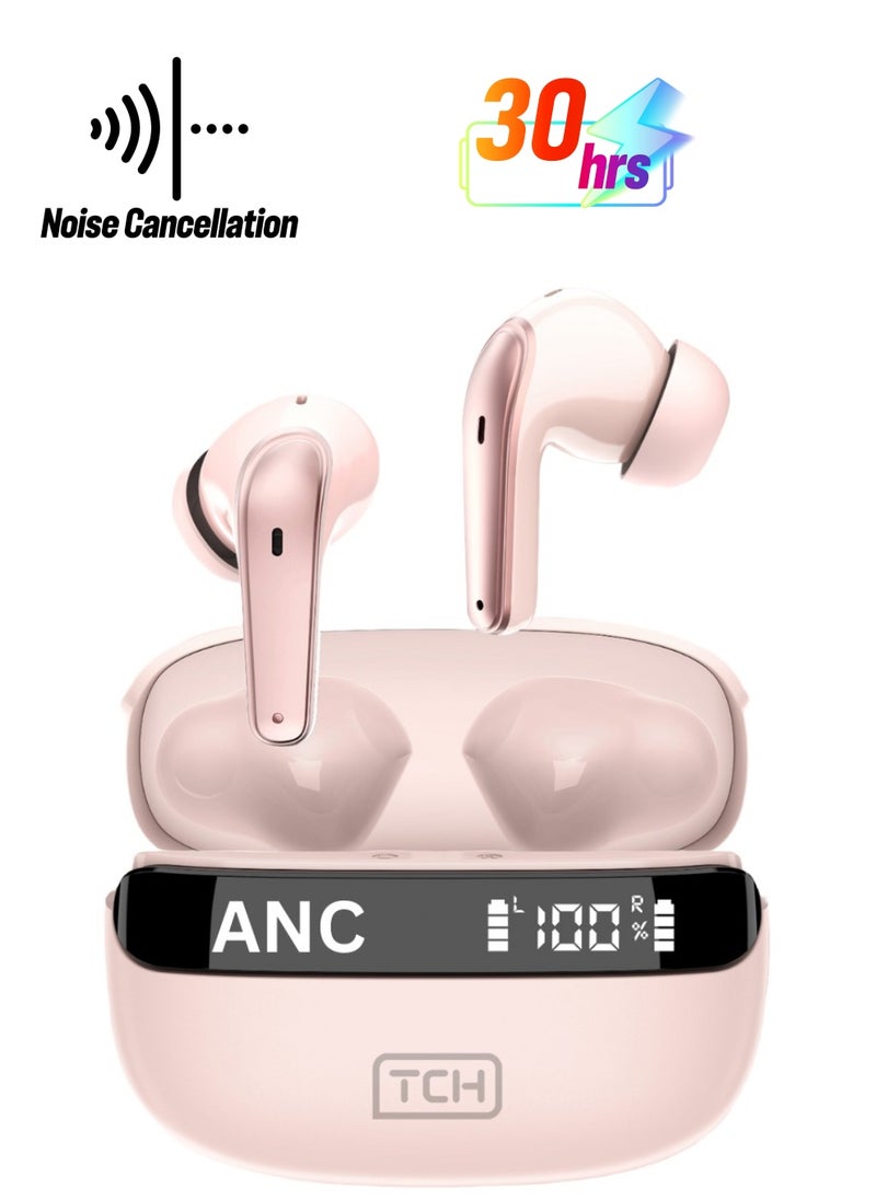 TCH L10 ANC" Wireless Earbuds - Active Noise Cancellation, HiFi" Audio Sound Quality, Powerful Bass, Bluetooth with AI Calls, 4 Mics, IPX4 Waterproof, 8H Battery Life, LED Display, Smart Touch Controls  - Image 1