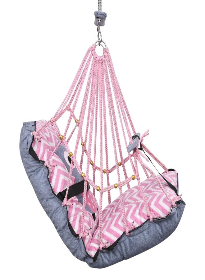 Windson Craft® Cotton Baby Swing for Kids jhula 1-5 Years Swings Cradle Chair uyyala New Born Baby Gifts Foldable and Washable with Safety Belt, Home & Garden (Best Ullu) - Image 2