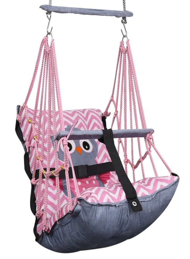 Windson Craft® Cotton Baby Swing for Kids jhula 1-5 Years Swings Cradle Chair uyyala New Born Baby Gifts Foldable and Washable with Safety Belt, Home & Garden (Best Ullu) - Image 1