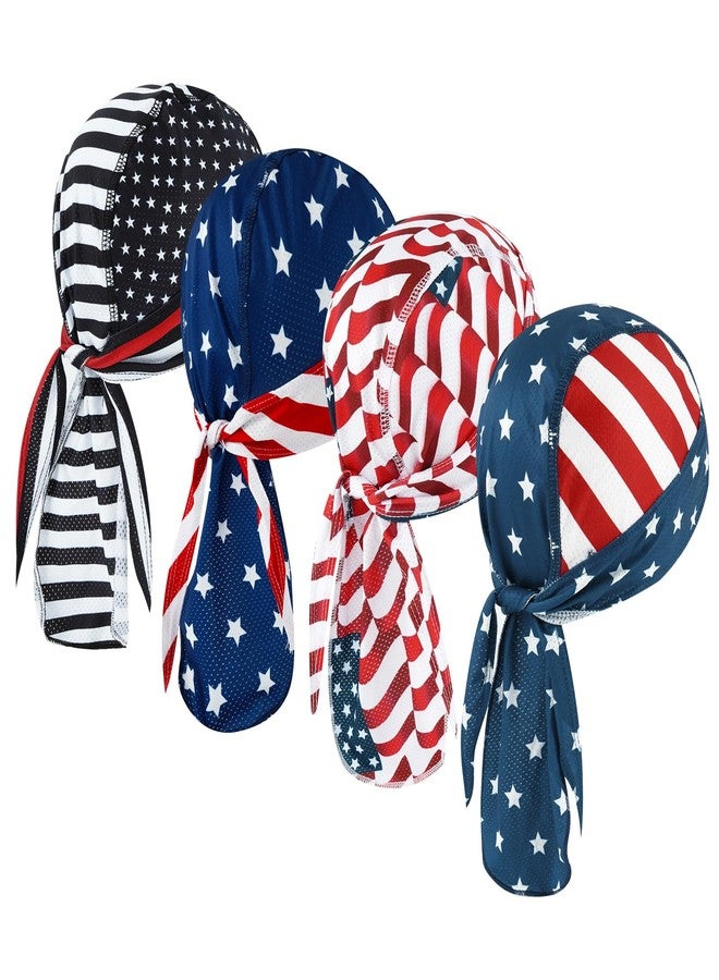 DOCILA Do Rags Skull Caps for Men American Flag Helmet Liner Head Wrap Sweat Wicking Motorcycle Cycling Bandana Memorial Veterans Sports Accessories - Image 1