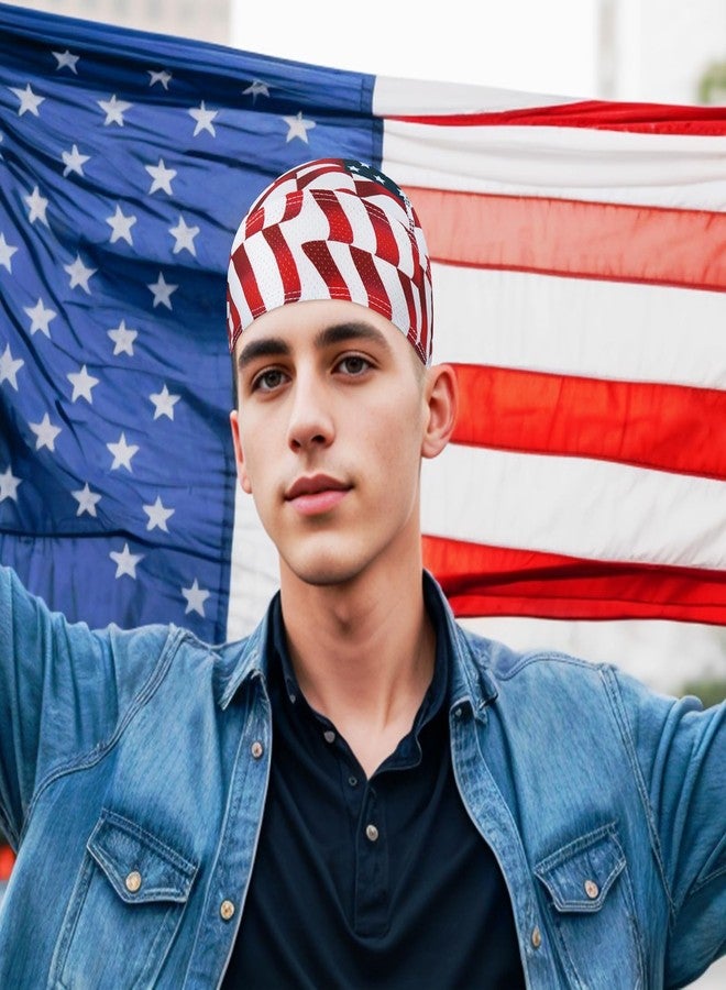 DOCILA Do Rags Skull Caps for Men American Flag Helmet Liner Head Wrap Sweat Wicking Motorcycle Cycling Bandana Memorial Veterans Sports Accessories - Image 2