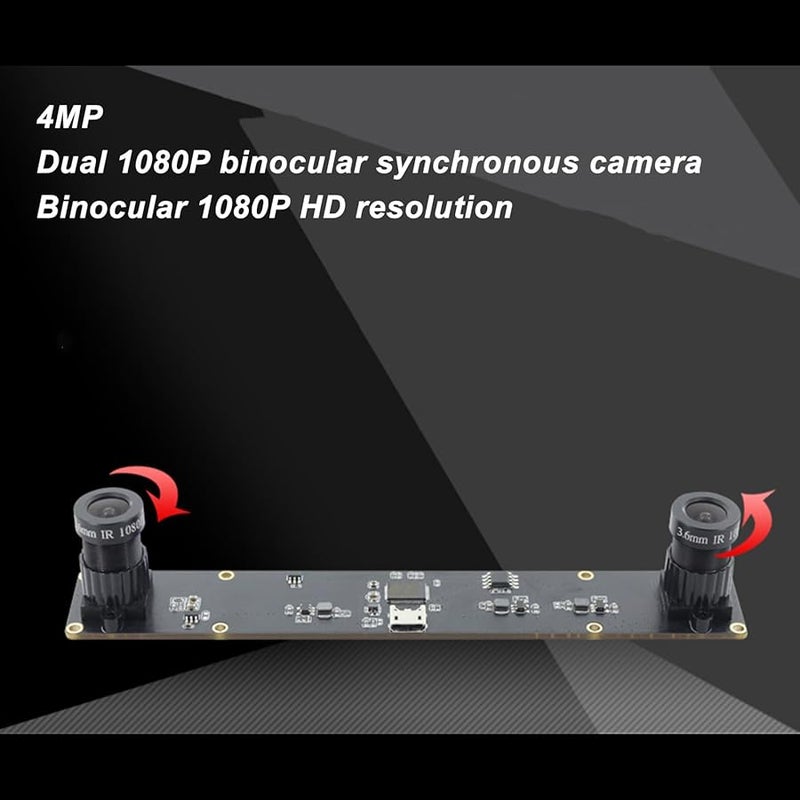 4MP كاميرا مزدوجة العدسات لوحة USB 1080P زاوية رؤية 72 درجة وحدة قياس المسافة ثلاثية الأبعاد VR - Image 3