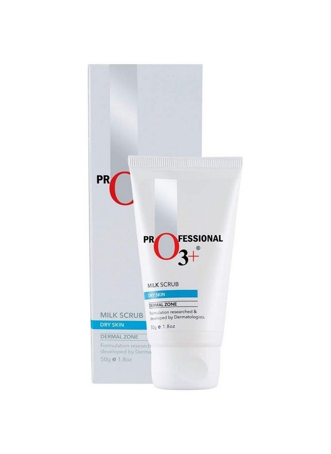 O3+ Milk Scrub Enriched With Macadamia Nuts Extracts For Clean & Bright Complexion, 50G  - Image 4