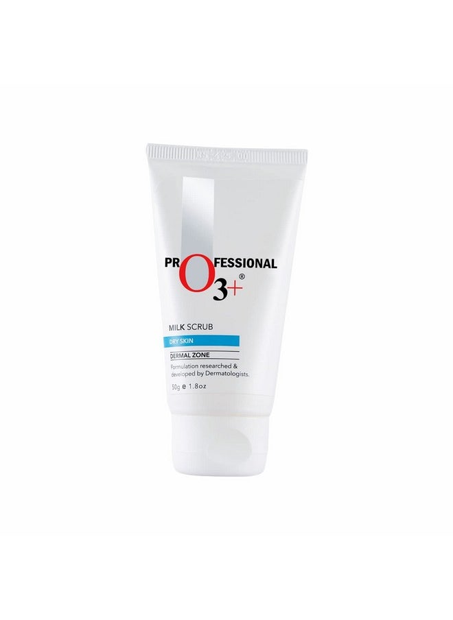 O3+ Milk Scrub Enriched With Macadamia Nuts Extracts For Clean & Bright Complexion, 50G  - Image 1