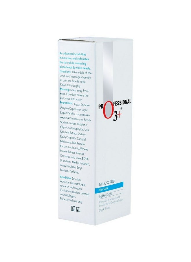 O3+ Milk Scrub Enriched With Macadamia Nuts Extracts For Clean & Bright Complexion, 50G  - Image 3