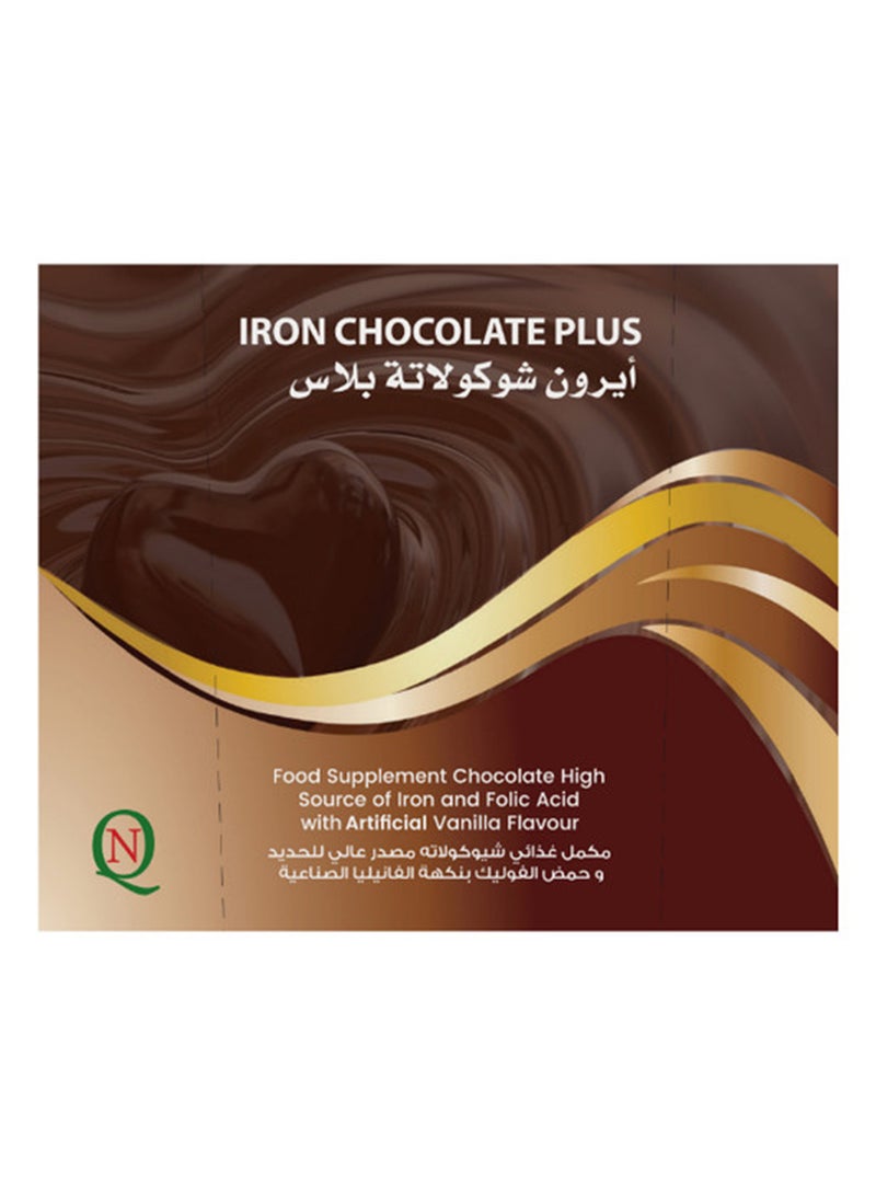 Noor AlQmar Iron Chocalate Plus And Folic Acid For Anemia Treatment - 30 Pieces - Image 1
