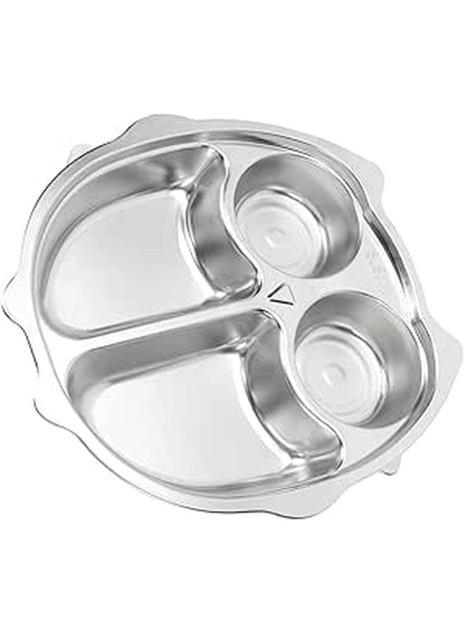 Steel Divided Kids Plate Sections Owl Design for Kindergarten Boys and Girls - Image 1