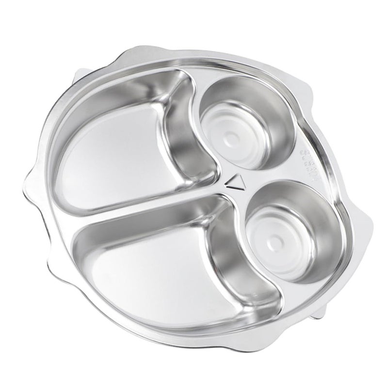 Steel Divided Kids Plate Sections Owl Design for Kindergarten Boys and Girls - Image 2