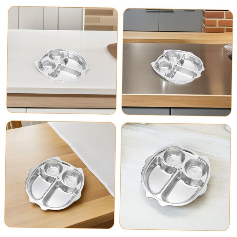 Steel Divided Kids Plate Sections Owl Design for Kindergarten Boys and Girls - Image 4