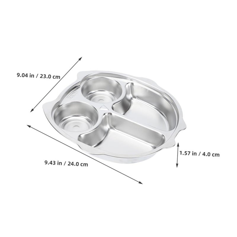 Steel Divided Kids Plate Sections Owl Design for Kindergarten Boys and Girls - Image 3