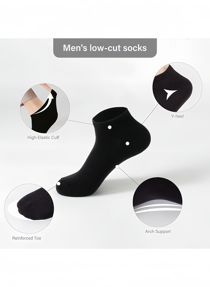 BELANO Men’s Ankle Socks, Breathable Mesh Cotton, 5 Pairs Lightweight Moisture-Wicking, Seamless Toe, Odor Control - Image 3
