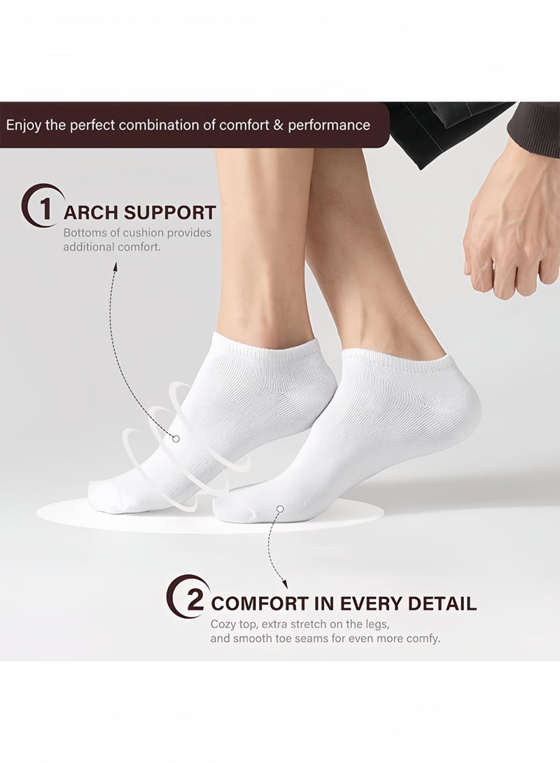 BELANO Men’s Ankle Socks, Breathable Mesh Cotton, 5 Pairs Lightweight Moisture-Wicking, Seamless Toe, Odor Control - Image 4