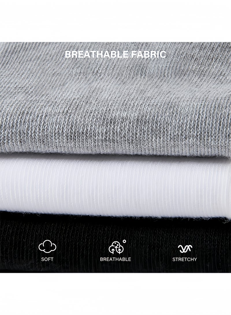 BELANO Men’s Ankle Socks, Breathable Mesh Cotton, 5 Pairs Lightweight Moisture-Wicking, Seamless Toe, Odor Control - Image 2