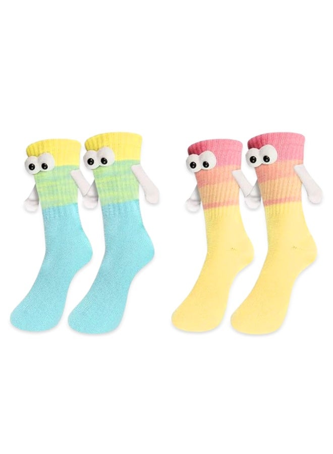 أوشيما 2 أجهزة كمبيوتر شخصية اليد عقد الجوارب مضحكة مع المغناطيسية، اليدين المغناطيسية عقد الجوارب، زوج مجنون منتصف الأنبوب الجوارب، مثالية لأي مناسبة مثل عيد الحب، هدية فكرة للعائلة، الأصدقاء، للرجال والنساء - Image 1