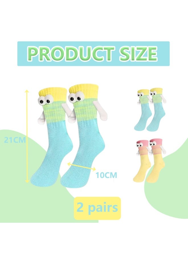 أوشيما 2 أجهزة كمبيوتر شخصية اليد عقد الجوارب مضحكة مع المغناطيسية، اليدين المغناطيسية عقد الجوارب، زوج مجنون منتصف الأنبوب الجوارب، مثالية لأي مناسبة مثل عيد الحب، هدية فكرة للعائلة، الأصدقاء، للرجال والنساء - Image 2