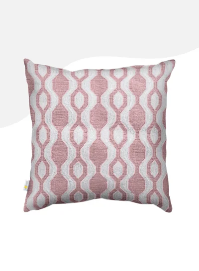 Donetella Decorative Embroidered Cushion Cover Pink/White 45x45Cm (Without Filler)