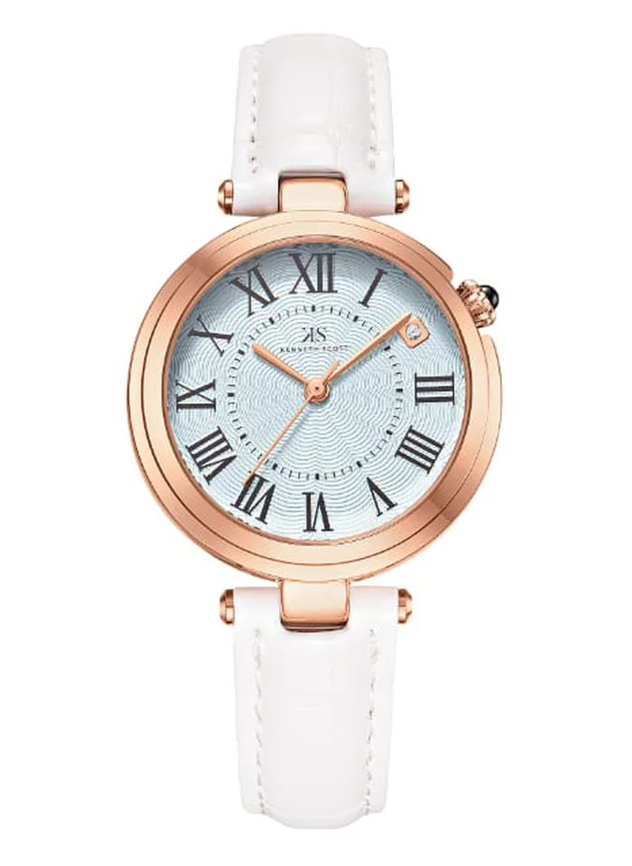 KENNETH SCOTT Kenneth Scott K24510-RLWL Women's Analog Display Watch & Polyurethane Strap White