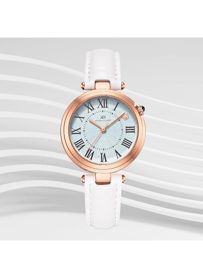 KENNETH SCOTT Kenneth Scott K24510-RLWL Women's Analog Display Watch & Polyurethane Strap White  - Image 2