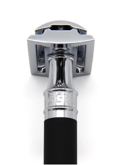Edwin Jagger Edwin Jagger DES86RCBLAMZ Short Handled Classic Double Edge Manual Eco-Friendly and Reusable Safety Razor for Men and Women for Shaving Cream or Soap Fits All DE Razor Blades (Black Rubber Coated)  - Image 2