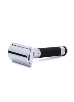 Edwin Jagger Edwin Jagger DES86RCBLAMZ Short Handled Classic Double Edge Manual Eco-Friendly and Reusable Safety Razor for Men and Women for Shaving Cream or Soap Fits All DE Razor Blades (Black Rubber Coated)  - Image 3