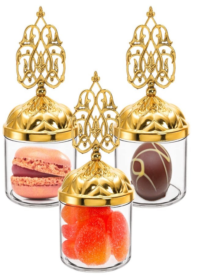 Mezchi 24 Pack Fillable Clear Favor Boxes with Gold Dome Lids, Plastic Dome Shaped Wedding Party Favor Candy Box, Decorative Candy Storage Containers for Chocolate, Cakes, Desserts, Snacks, Macaroons - Image 4