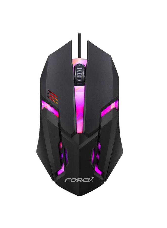 BURAQ FOREV FV136 1000dpi Wired Gaming RGB Lighted Mouse (Black)  - Image 1