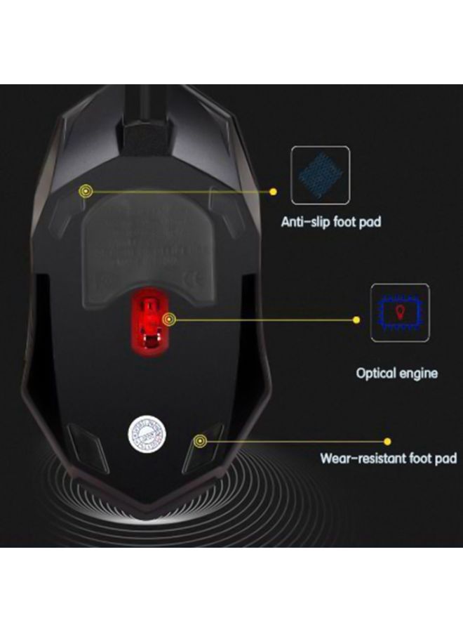 BURAQ FOREV FV136 1000dpi Wired Gaming RGB Lighted Mouse (Black)  - Image 3