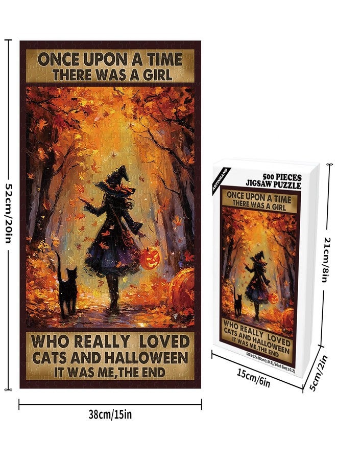 Artinhand 500 Piece Puzzle for Adults Halloween Black Witch Jigsaw Puzzles - Image 2