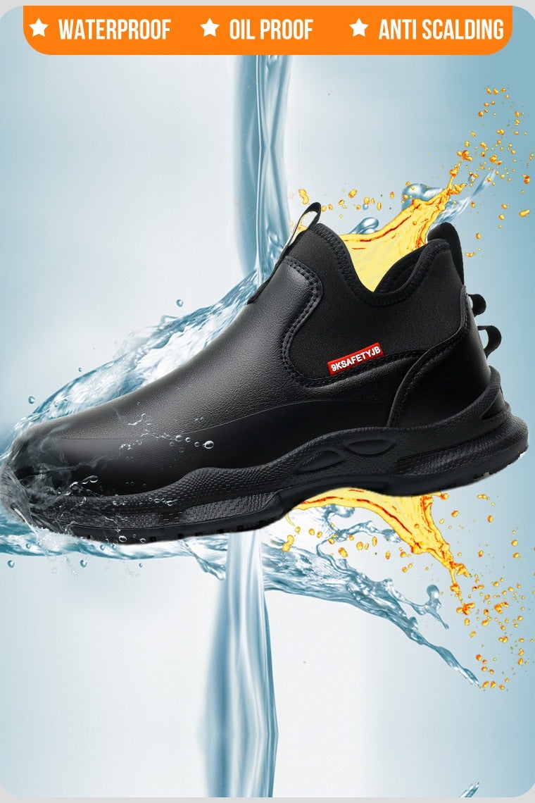general Chef anti-slip shoes kitchen leather oil-proof and waterproof work shoes men's and women's non-slip restaurant shoes - Image 1