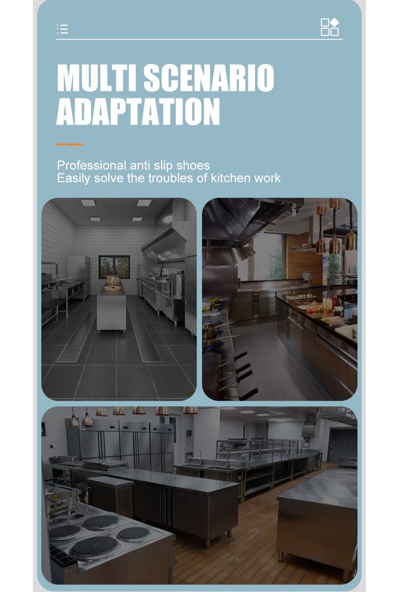 general Chef anti-slip shoes kitchen leather oil-proof and waterproof work shoes men's and women's non-slip restaurant shoes - Image 5