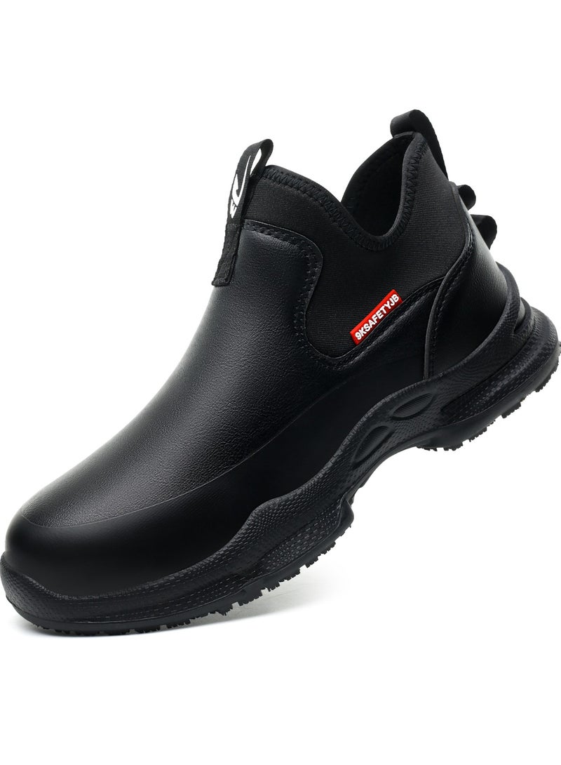 عام أحذية طاهٍ مضادة للانزلاق مصنوعة من الجلد للمطبخ ومقاومة للزيت والماء أحذية عمل للرجال والنساء غير قابلة للانزلاق للمطاعم - Image 1