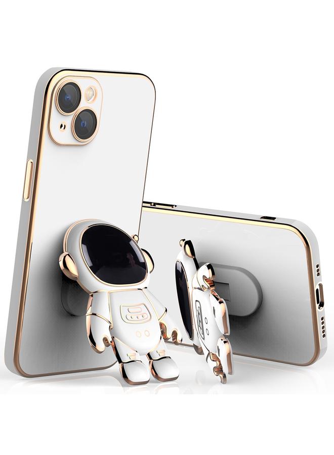 S-TOP Case For iPhone 12 Pro Plating Astronaut Holder Phone Case with Lens Film - Image 1