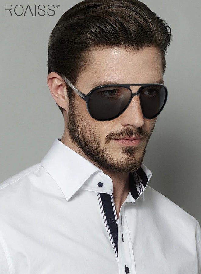 roaiss Men's Aviator Polarized Sunglasses, UV400 Protection Sun Glasses with Elastic TR90 temples, Fashion Anti-Glare Sun Shades for Driving, Fishing, Traveling, 58mm - Image 2