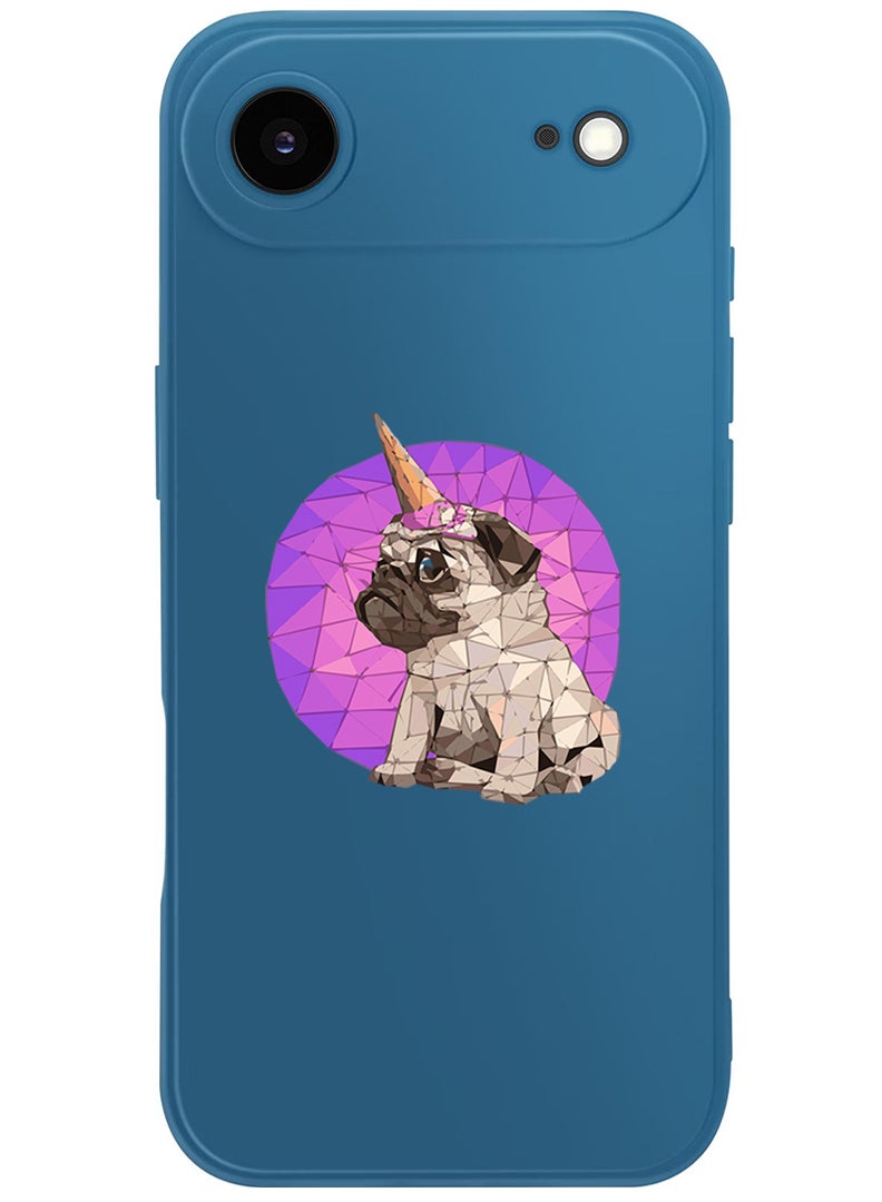 Theodor Protective Slim Fit Case Liquid Silicone Cover with Full Body Protection Anti-Scratch Shockproof Case For Apple iPhone 17 Air (Blue) Puggy - Image 1