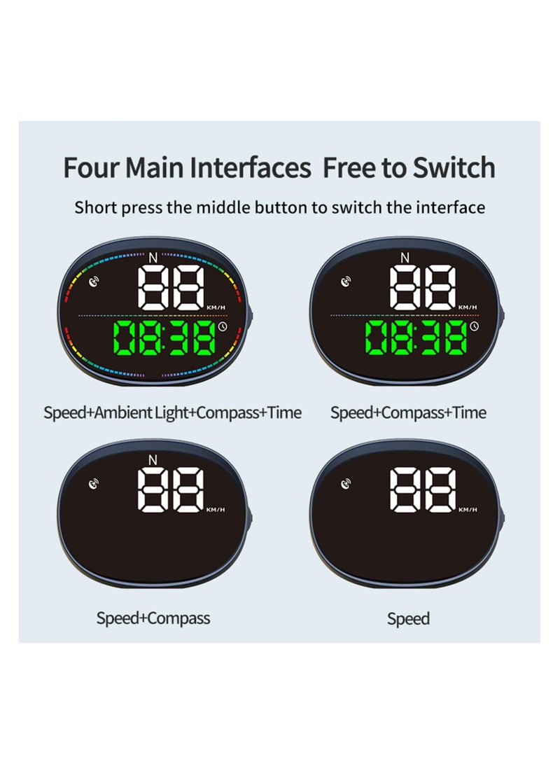 GPS Speedometer for Cars, Heads Up Display (HUD), Digital MPH/KM Speed Display for Cars and Motorcycles, Multi-Function HUD with Compass and Speed Warning, Plug  Play Installation - Image 4