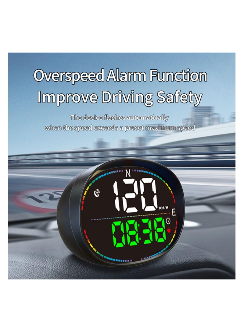 GPS Speedometer for Cars, Heads Up Display (HUD), Digital MPH/KM Speed Display for Cars and Motorcycles, Multi-Function HUD with Compass and Speed Warning, Plug  Play Installation - Image 5