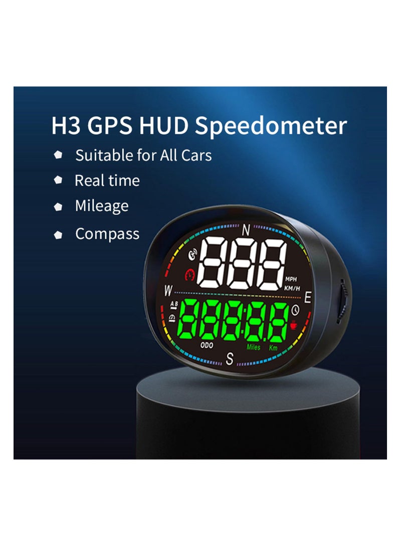 GPS Speedometer for Cars, Heads Up Display (HUD), Digital MPH/KM Speed Display for Cars and Motorcycles, Multi-Function HUD with Compass and Speed Warning, Plug  Play Installation - Image 2
