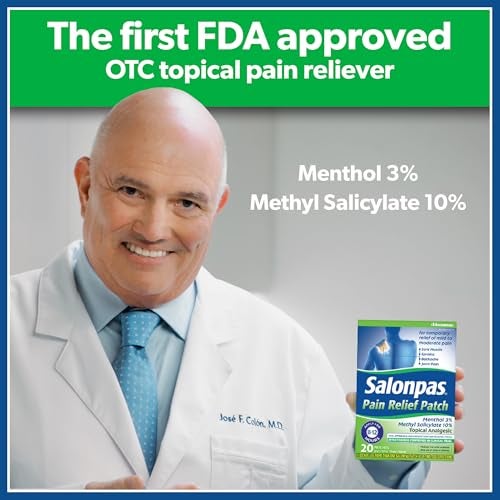 Salonpas Pain Relief Patch, 20 Count (Pack of 1), Up to 12 Hours Temporary Relief of Mild to Moderate Pain, Backache, Sore Muscle, Sprains, Bruises - Image 4