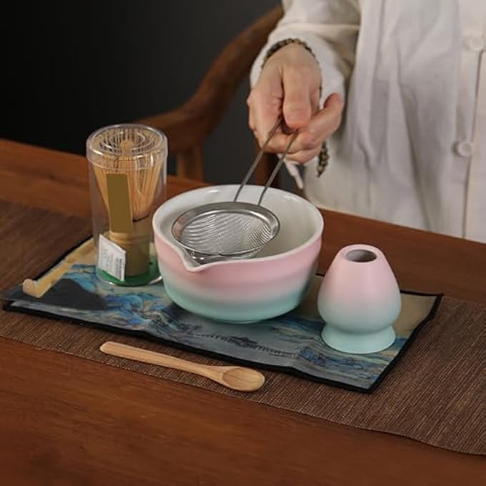 Exrp Matcha Whisk Set  Matcha Bowl And Bamboo Matcha Whisk Scoop Spoon Sifter Whisk Holder 8Pcs Perfect Matcha Starter Kit For Matcha Tea Ceremony - Image 3