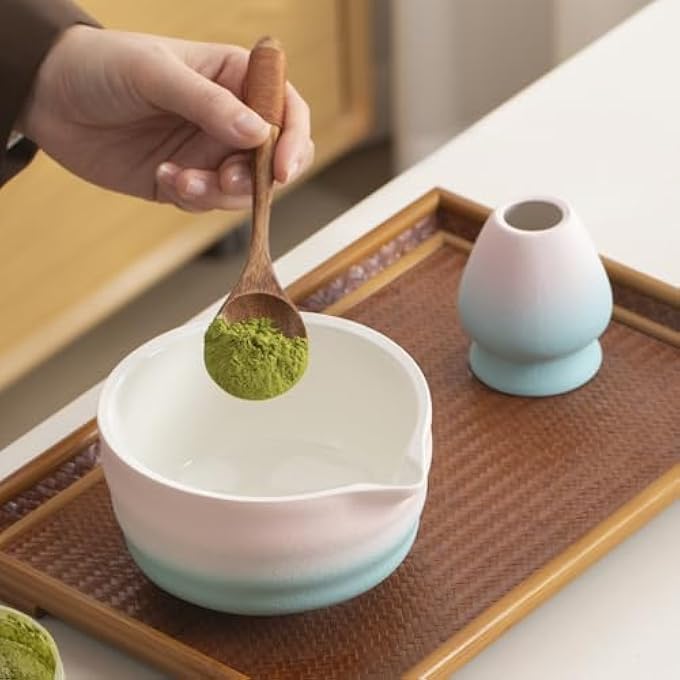Exrp Matcha Whisk Set  Matcha Bowl And Bamboo Matcha Whisk Scoop Spoon Sifter Whisk Holder 8Pcs Perfect Matcha Starter Kit For Matcha Tea Ceremony - Image 4